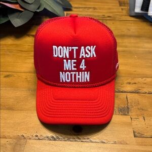 Field Grade Red Trucker Hat with White Embroidery